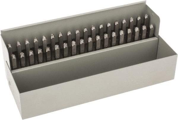 C.H. Hanson - 36 Piece, 1/8" Character Steel Stamp Set - Letters & Figures, Standard - Exact Tool & Supply