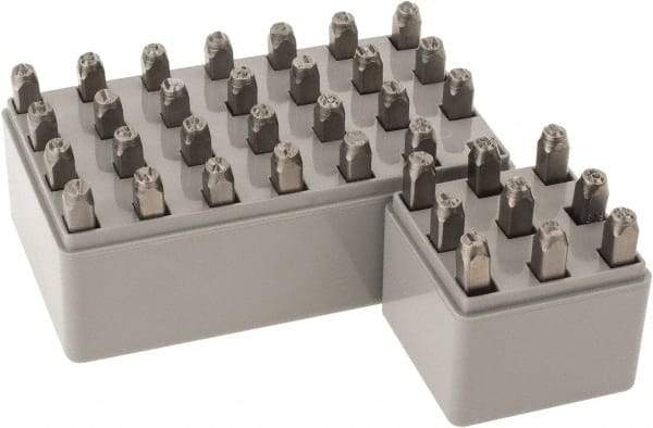 C.H. Hanson - 36 Piece, 3/16" Character Steel Stamp Set - Letters & Figures, Standard - Exact Tool & Supply