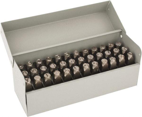 C.H. Hanson - 36 Piece, 3/8" Character Steel Stamp Set - Letters & Figures, Standard - Exact Tool & Supply