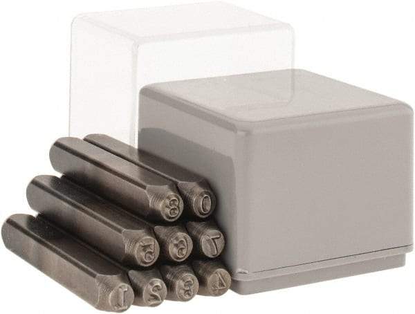 C.H. Hanson - 9 Piece, 3/16" Character Steel Stamp Set - Figures, Heavy Duty - Exact Tool & Supply
