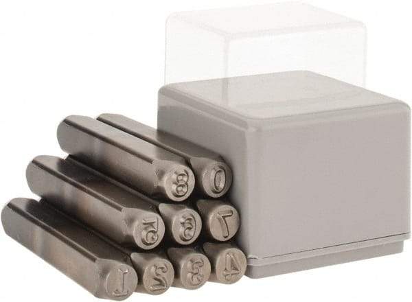C.H. Hanson - 9 Piece, 1/4" Character Steel Stamp Set - Figures, Heavy Duty - Exact Tool & Supply