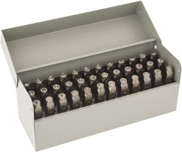 C.H. Hanson - 36 Piece, 1/4" Character Steel Stamp Set - Letters & Figures, Heavy Duty - Exact Tool & Supply
