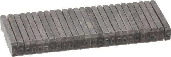 C.H. Hanson - 26 Piece, 1/16 Inch Character, Steel Type Set - 10 Character Capacity, A-Z Content - Exact Tool & Supply