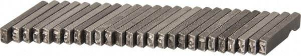 C.H. Hanson - 26 Piece, 1/8 Inch Character, Steel Type Set - 8 Character Capacity, A-Z Content - Exact Tool & Supply