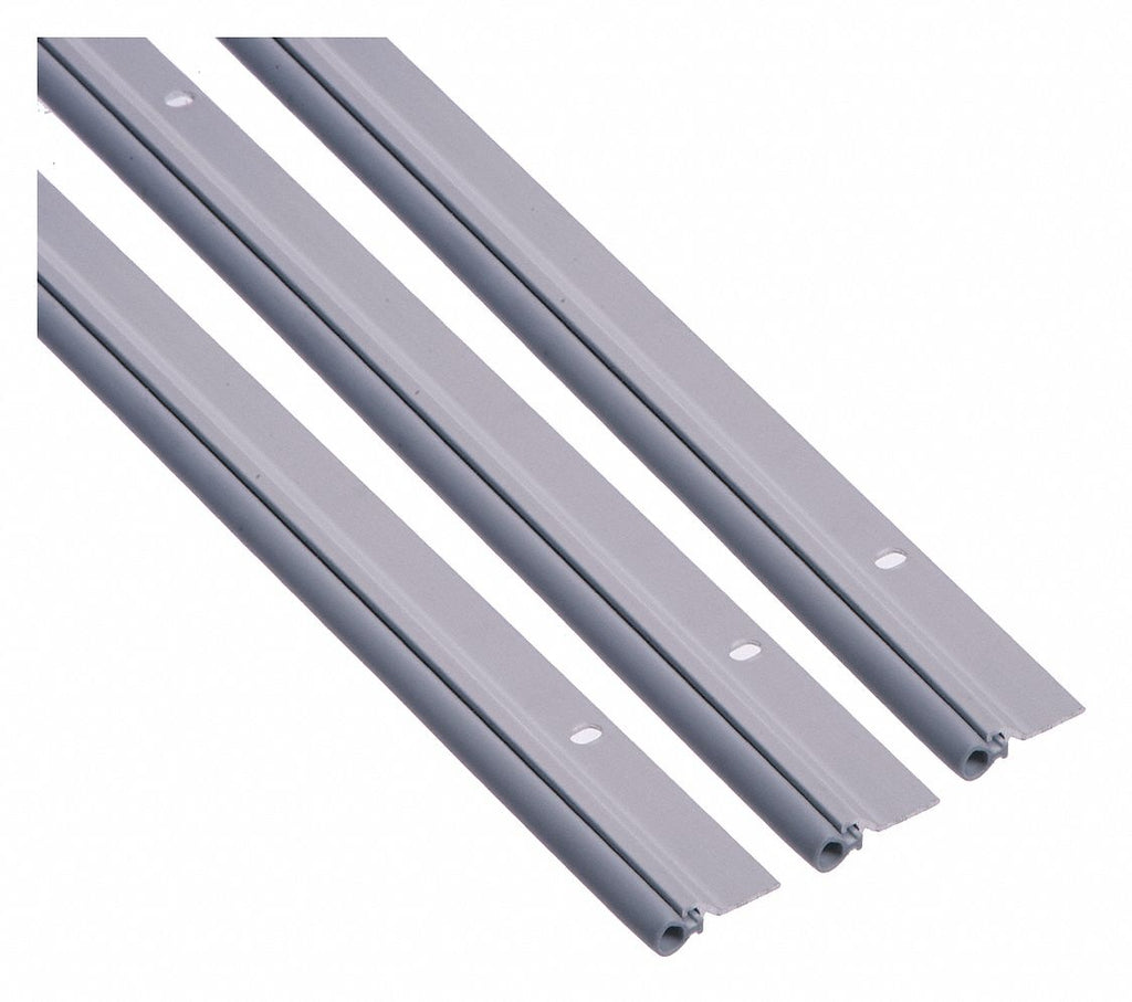 Aluminum, Door Weather Strip, Anodized Silver, 8 ft. Overall Length, 1-3/16" Overall Width, 5/16" Ov