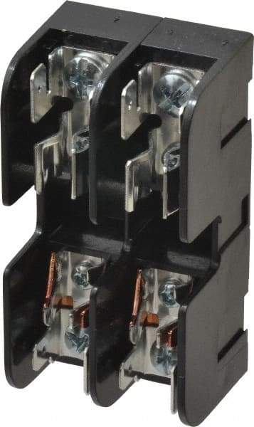Ferraz Shawmut - 2 Pole, 10 to 14 AWG, 600 VAC/VDC, 30 Amp, DIN Rail Mount, Screw Mount Fuse Block - 13/32 Inch Diameter x 1-1/2 Inch Fuse Length, 3.04 Inch Long x 1.6 Inch Wide x 1.31 Inch High Block - Exact Tool & Supply