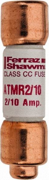 Ferraz Shawmut - 600 VAC/VDC, 0.2 Amp, Fast-Acting General Purpose Fuse - Clip Mount, 1-1/2" OAL, 100 at DC, 200 at AC kA Rating, 13/32" Diam - Exact Tool & Supply