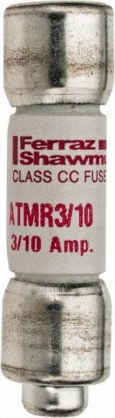 Ferraz Shawmut - 600 VAC/VDC, 0.3 Amp, Fast-Acting General Purpose Fuse - Clip Mount, 1-1/2" OAL, 100 at DC, 200 at AC kA Rating, 13/32" Diam - Exact Tool & Supply