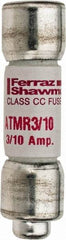 Ferraz Shawmut - 600 VAC/VDC, 0.3 Amp, Fast-Acting General Purpose Fuse - Clip Mount, 1-1/2" OAL, 100 at DC, 200 at AC kA Rating, 13/32" Diam - Exact Tool & Supply