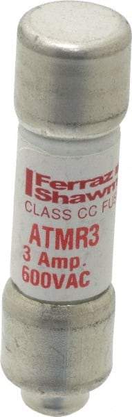 Ferraz Shawmut - 600 VAC/VDC, 3 Amp, Fast-Acting General Purpose Fuse - Clip Mount, 1-1/2" OAL, 100 at DC, 200 at AC kA Rating, 13/32" Diam - Exact Tool & Supply