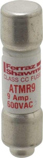 Ferraz Shawmut - 600 VAC/VDC, 9 Amp, Fast-Acting General Purpose Fuse - Clip Mount, 1-1/2" OAL, 100 at DC, 200 at AC kA Rating, 13/32" Diam - Exact Tool & Supply