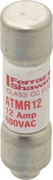Ferraz Shawmut - 600 VAC/VDC, 12 Amp, Fast-Acting General Purpose Fuse - Clip Mount, 1-1/2" OAL, 100 at DC, 200 at AC kA Rating, 13/32" Diam - Exact Tool & Supply