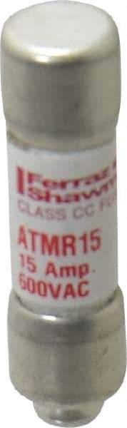 Ferraz Shawmut - 600 VAC/VDC, 15 Amp, Fast-Acting General Purpose Fuse - Clip Mount, 1-1/2" OAL, 100 at DC, 200 at AC kA Rating, 13/32" Diam - Exact Tool & Supply