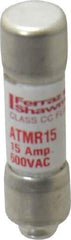 Ferraz Shawmut - 600 VAC/VDC, 15 Amp, Fast-Acting General Purpose Fuse - Clip Mount, 1-1/2" OAL, 100 at DC, 200 at AC kA Rating, 13/32" Diam - Exact Tool & Supply