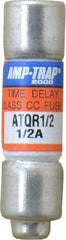 Ferraz Shawmut - 300 VDC, 600 VAC, 0.5 Amp, Time Delay General Purpose Fuse - Clip Mount, 1-1/2" OAL, 100 at DC, 200 at AC kA Rating, 13/32" Diam - Exact Tool & Supply