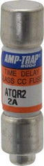 Ferraz Shawmut - 300 VDC, 600 VAC, 2 Amp, Time Delay General Purpose Fuse - Clip Mount, 1-1/2" OAL, 100 at DC, 200 at AC kA Rating, 13/32" Diam - Exact Tool & Supply