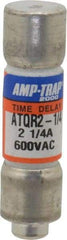 Ferraz Shawmut - 300 VDC, 600 VAC, 2.25 Amp, Time Delay General Purpose Fuse - Clip Mount, 1-1/2" OAL, 100 at DC, 200 at AC kA Rating, 13/32" Diam - Exact Tool & Supply