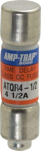 Ferraz Shawmut - 300 VDC, 600 VAC, 4.5 Amp, Time Delay General Purpose Fuse - Clip Mount, 1-1/2" OAL, 100 at DC, 200 at AC kA Rating, 13/32" Diam - Exact Tool & Supply