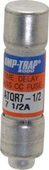Ferraz Shawmut - 300 VDC, 600 VAC, 7.5 Amp, Time Delay General Purpose Fuse - Clip Mount, 1-1/2" OAL, 100 at DC, 200 at AC kA Rating, 13/32" Diam - Exact Tool & Supply