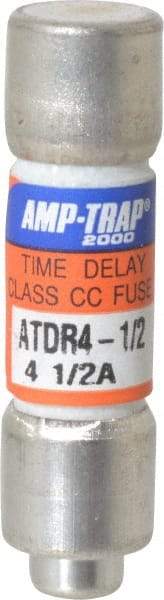 Ferraz Shawmut - 300 VDC, 600 VAC, 4.5 Amp, Time Delay General Purpose Fuse - Clip Mount, 1-1/2" OAL, 100 at DC, 200 at AC kA Rating, 13/32" Diam - Exact Tool & Supply