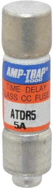 Ferraz Shawmut - 300 VDC, 600 VAC, 5 Amp, Time Delay General Purpose Fuse - Clip Mount, 1-1/2" OAL, 100 at DC, 200 at AC kA Rating, 13/32" Diam - Exact Tool & Supply