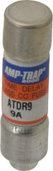 Ferraz Shawmut - 300 VDC, 600 VAC, 9 Amp, Time Delay General Purpose Fuse - Clip Mount, 1-1/2" OAL, 100 at DC, 200 at AC kA Rating, 13/32" Diam - Exact Tool & Supply