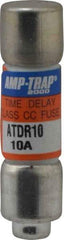 Ferraz Shawmut - 300 VDC, 600 VAC, 10 Amp, Time Delay General Purpose Fuse - Clip Mount, 1-1/2" OAL, 100 at DC, 200 at AC kA Rating, 13/32" Diam - Exact Tool & Supply