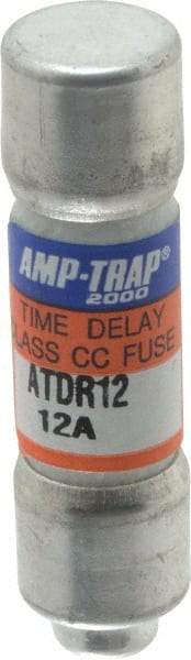 Ferraz Shawmut - 300 VDC, 600 VAC, 12 Amp, Time Delay General Purpose Fuse - Clip Mount, 1-1/2" OAL, 100 at DC, 200 at AC kA Rating, 13/32" Diam - Exact Tool & Supply