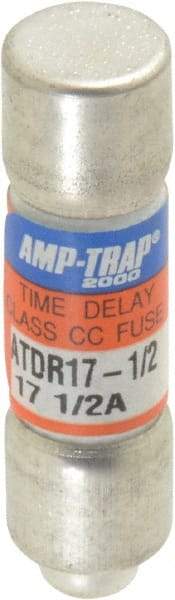 Ferraz Shawmut - 300 VDC, 600 VAC, 17.5 Amp, Time Delay General Purpose Fuse - Clip Mount, 1-1/2" OAL, 100 at DC, 200 at AC kA Rating, 13/32" Diam - Exact Tool & Supply
