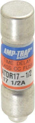 Ferraz Shawmut - 300 VDC, 600 VAC, 17.5 Amp, Time Delay General Purpose Fuse - Clip Mount, 1-1/2" OAL, 100 at DC, 200 at AC kA Rating, 13/32" Diam - Exact Tool & Supply