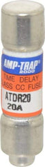 Ferraz Shawmut - 300 VDC, 600 VAC, 20 Amp, Time Delay General Purpose Fuse - Clip Mount, 1-1/2" OAL, 100 at DC, 200 at AC kA Rating, 13/32" Diam - Exact Tool & Supply