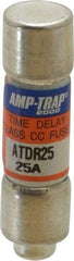 Ferraz Shawmut - 300 VDC, 600 VAC, 25 Amp, Time Delay General Purpose Fuse - Clip Mount, 1-1/2" OAL, 100 at DC, 200 at AC kA Rating, 13/32" Diam - Exact Tool & Supply