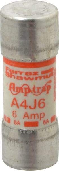 Ferraz Shawmut - 300 VDC, 600 VAC, 6 Amp, Fast-Acting General Purpose Fuse - Clip Mount, 2-1/4" OAL, 100 at DC, 200 at AC kA Rating, 13/16" Diam - Exact Tool & Supply