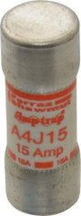 Ferraz Shawmut - 300 VDC, 600 VAC, 15 Amp, Fast-Acting General Purpose Fuse - Clip Mount, 2-1/4" OAL, 100 at DC, 200 at AC kA Rating, 13/16" Diam - Exact Tool & Supply