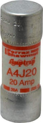 Ferraz Shawmut - 300 VDC, 600 VAC, 20 Amp, Fast-Acting General Purpose Fuse - Clip Mount, 2-1/4" OAL, 100 at DC, 200 at AC kA Rating, 13/16" Diam - Exact Tool & Supply