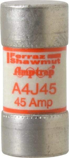 Ferraz Shawmut - 300 VDC, 600 VAC, 45 Amp, Fast-Acting General Purpose Fuse - Clip Mount, 2-3/8" OAL, 100 at DC, 200 at AC kA Rating, 1-1/16" Diam - Exact Tool & Supply