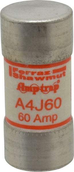 Ferraz Shawmut - 300 VDC, 600 VAC, 60 Amp, Fast-Acting General Purpose Fuse - Clip Mount, 2-3/8" OAL, 100 at DC, 200 at AC kA Rating, 1-1/16" Diam - Exact Tool & Supply