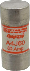 Ferraz Shawmut - 300 VDC, 600 VAC, 60 Amp, Fast-Acting General Purpose Fuse - Clip Mount, 2-3/8" OAL, 100 at DC, 200 at AC kA Rating, 1-1/16" Diam - Exact Tool & Supply