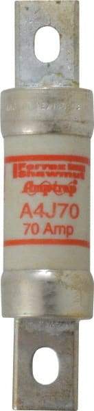 Ferraz Shawmut - 300 VDC, 600 VAC, 70 Amp, Fast-Acting General Purpose Fuse - Clip Mount, 4-5/8" OAL, 100 at DC, 200 at AC kA Rating, 1-1/8" Diam - Exact Tool & Supply