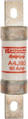 Ferraz Shawmut - 300 VDC, 600 VAC, 80 Amp, Fast-Acting General Purpose Fuse - Clip Mount, 4-5/8" OAL, 100 at DC, 200 at AC kA Rating, 1-1/8" Diam - Exact Tool & Supply
