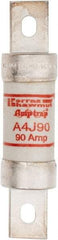 Ferraz Shawmut - 300 VDC, 600 VAC, 90 Amp, Fast-Acting General Purpose Fuse - Clip Mount, 4-5/8" OAL, 100 at DC, 200 at AC kA Rating, 1-1/8" Diam - Exact Tool & Supply