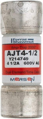 Ferraz Shawmut - 500 VDC, 600 VAC, 4.5 Amp, Time Delay General Purpose Fuse - Clip Mount, 2-1/4" OAL, 100 at DC, 200 at AC, 300 (Self-Certified) kA Rating, 13/16" Diam - Exact Tool & Supply