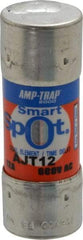 Ferraz Shawmut - 500 VDC, 600 VAC, 12 Amp, Time Delay General Purpose Fuse - Clip Mount, 2-1/4" OAL, 100 at DC, 200 at AC, 300 (Self-Certified) kA Rating, 13/16" Diam - Exact Tool & Supply