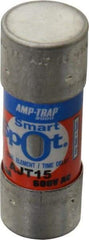 Ferraz Shawmut - 500 VDC, 600 VAC, 15 Amp, Time Delay General Purpose Fuse - Clip Mount, 2-1/4" OAL, 100 at DC, 200 at AC, 300 (Self-Certified) kA Rating, 13/16" Diam - Exact Tool & Supply
