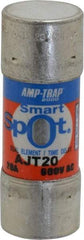 Ferraz Shawmut - 500 VDC, 600 VAC, 20 Amp, Time Delay General Purpose Fuse - Clip Mount, 2-1/4" OAL, 100 at DC, 200 at AC, 300 (Self-Certified) kA Rating, 13/16" Diam - Exact Tool & Supply