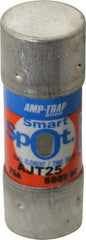 Ferraz Shawmut - 500 VDC, 600 VAC, 25 Amp, Time Delay General Purpose Fuse - Clip Mount, 2-1/4" OAL, 100 at DC, 200 at AC, 300 (Self-Certified) kA Rating, 13/16" Diam - Exact Tool & Supply