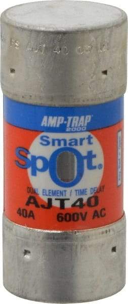 Ferraz Shawmut - 500 VDC, 600 VAC, 40 Amp, Time Delay General Purpose Fuse - Clip Mount, 2-3/8" OAL, 100 at DC, 200 at AC, 300 (Self-Certified) kA Rating, 1-1/16" Diam - Exact Tool & Supply
