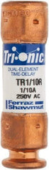 Ferraz Shawmut - 250 VAC/VDC, 0.1 Amp, Time Delay General Purpose Fuse - Clip Mount, 50.8mm OAL, 20 at DC, 200 at AC kA Rating, 9/16" Diam - Exact Tool & Supply