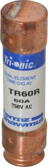 Ferraz Shawmut - 250 VAC/VDC, 60 Amp, Time Delay General Purpose Fuse - Clip Mount, 76.2mm OAL, 20 at DC, 200 at AC kA Rating, 13/16" Diam - Exact Tool & Supply