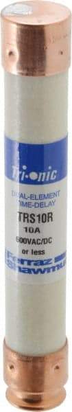 Ferraz Shawmut - 600 VAC/VDC, 10 Amp, Time Delay General Purpose Fuse - Clip Mount, 127mm OAL, 20 at DC, 200 at AC kA Rating, 13/16" Diam - Exact Tool & Supply